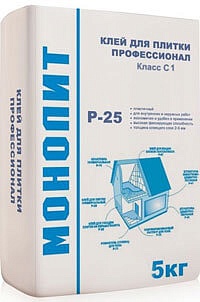 Р-25 Клей для укладки плитки "Профессионал" 5кг