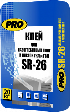 Клей PRO для пазогребневых плит и листов ГКЛ и ГВЛ SR 26